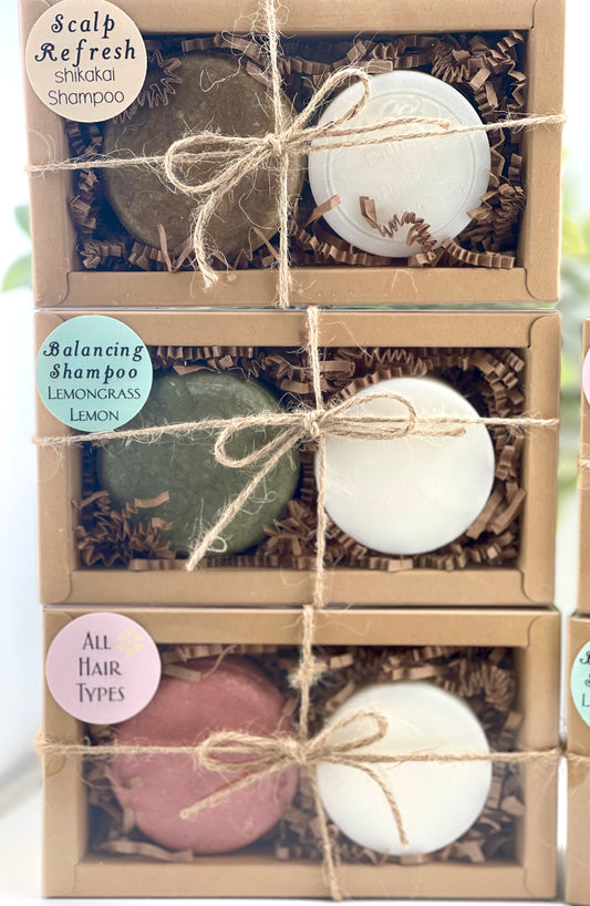 Natural Shampoo & Conditioner Bar Set – Complete Eco-Friendly Hair Care Routine
