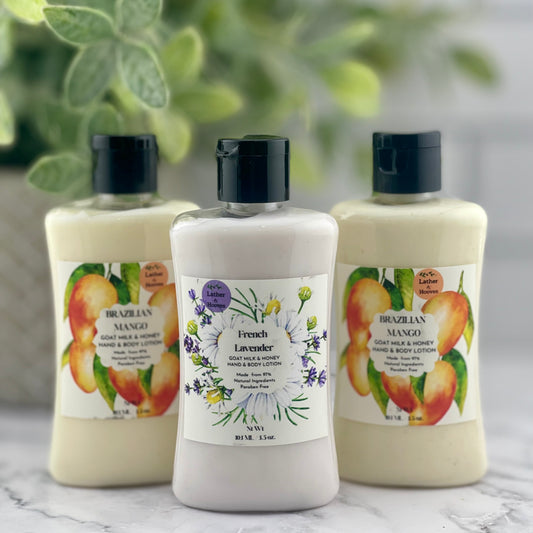 4 ounce Goat Milk & Honey Lotion | Natural Hydrating Body Lotion